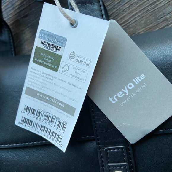 MOSHI TREYA BLACK CONVERTIBLE SATCHEL/BACKBACK - Picture 6 of 11